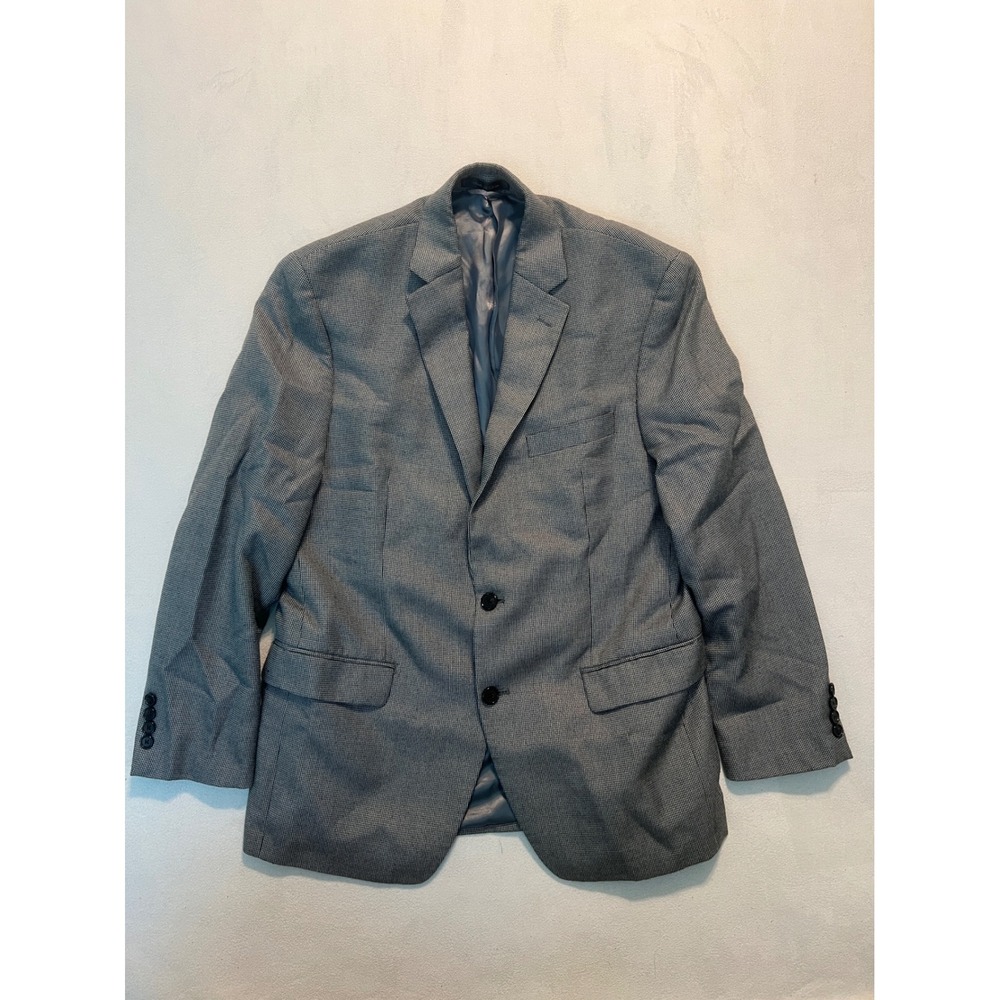 Lauren Ralph Lauren Mens 40R Gray Micro Houndstooth Two Button Blazer Sport Coat